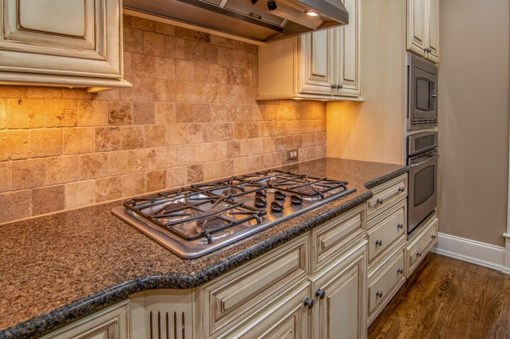 Image of a modern gas stove countertop